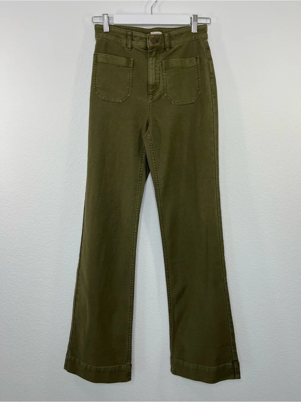 FAHERTY Stretch Terry Patch Pocket Pants Forest Olive size 26